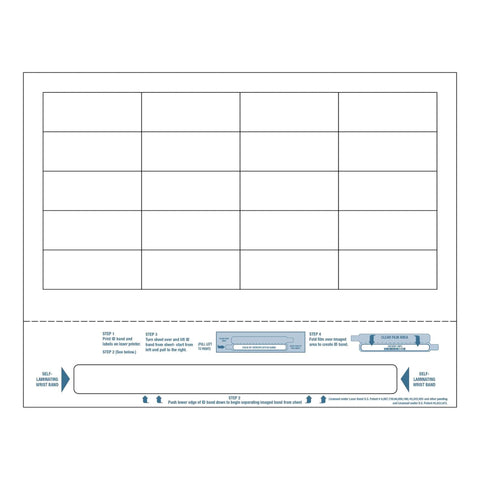 Identification Wristband with Shield DuraPrint® Laser Print Adhesive Closure Without Legend T/E SELF-LAMINATING (1000/BX) CNTURN MK-806540