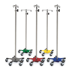 MARKET LEB Heavy Base Stainless Steel IV Pole with 2-Hook Top EACH ML8229
