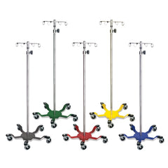 MARKET LEB Spider Leg Stainless Steel IV Pole with 4-Hook Top EACH ML8233