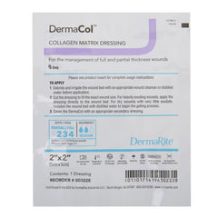 DermaRite Industries Collagen Dressing DermaCol Collagen / Sodium Alginate / Carboxyl Methylcellulose / Ethylenediamine-tetraacetic Acid (EDTA) 2 X 2 Inch M-825656-3524 - Each