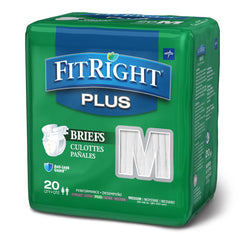 Incontinence Brief FitRight™ Plus Adult Medium Unisex Disposable Moderate Absorbency CLOTH LIKE FITPLUS MED 32-42" (20/BG 4BG/CS) MK-835153