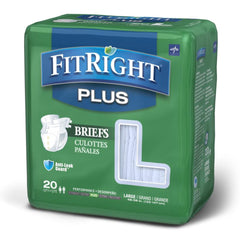 Incontinence Brief FitRight™ Plus Adult Large Unisex Disposable Moderate Absorbency  CLOTH LIKE FITPLUS LG 48-58" (20/BG 4BG/CS) MK-835155