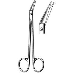 Operating Scissors Sklar® Kelly-Adson 6-1/4 Inch Length OR / Surgical Grade German Stainless Steel NonSterile Finger Ring Handle Angled Sharp Tip / Sharp Tip EACH MK-849077