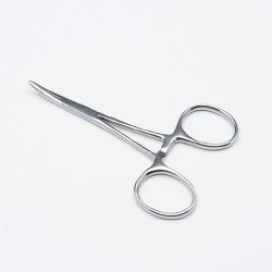 Mosquito Forceps Centurion® 3-1/2 Inch Length Floor / Office Grade Stainless Steel Sterile Locking Finger Ring Handle Curved Serrated Tips CASE OF 20 MK-872555