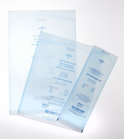 Sterilization Pouch Medline Ethylene Oxide (EO) Gas / Steam 3-1/2 X 22 Inch White / Blue Self Seal Paper / Film (200/BX 5BX/CS) MK-875089