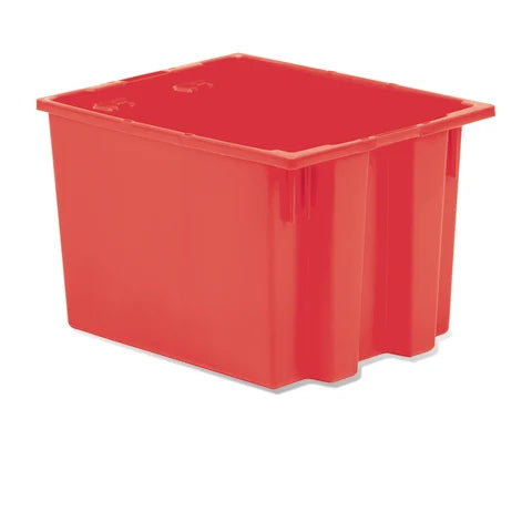 marketlab Nesting and Stacking Totes 15.5"W x 19.5"L x 13"H Red  1 / each