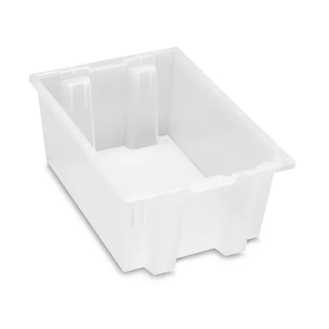 marketlab Nesting and Stacking Totes 15.5"W x 19.5"L x 13"H • Semi Clear  1 / each