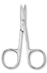 Iris Scissors Centurion® 3-1/2 Inch Length Floor / Office Grade Stainless Steel Sterile Finger Ring Handle Curved Sharp Tip / Sharp Tip CASE OF 20 MK-918611