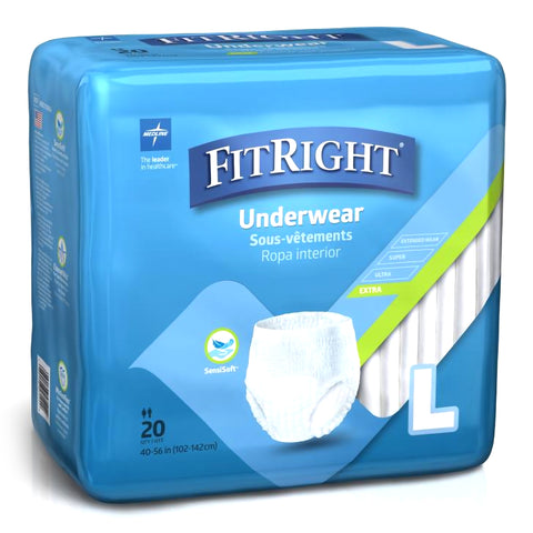 Absorbent Underwear FitRight® Extra Pull On with Tear Away Seams Adult Large Unisex Disposable Moderate Absorbency (20/BG 4BG/CS) MK-919703