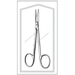 Iris Scissors Econo Sterile™ 4-1/2 Inch Length Floor / Office Grade Pakistani Stainless Steel Sterile Finger Ring Handle Straight Sharp Tip / Sharp Tip CASE OF 100 MK-927003