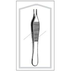 Tissue Forceps Econo Sterile™ Adson 4-3/4 Inch Length Floor / Office Grade Pakistani Stainless Steel Sterile NonLocking Thumb Handle Straight Delicate, 1 X 2 Teeth CASE OF 50 MK-941084