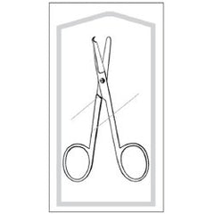 Stitch Scissors Econo Sterile™ Spencer-Littauer 3-1/2 Inch Length Floor / Office Grade Pakistani Stainless Steel Sterile Finger Ring Handle Straight Blunt Tip / Blunt Tip CASE OF 50 MK-956784