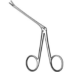 Alligator Forceps Merit Sterile™ Hartmann 6-1/2 Inch Length Floor / Office Grade Pakistani Stainless Steel Sterile NonLocking Finger Ring Handle Straight Serrated Tips CASE OF 50 MK-961057