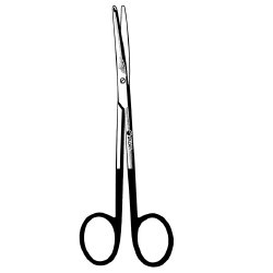 Dissecting Scissors Sklarhone™ SuperCut Metzenbaum-Lahey 4-1/2 Inch Length OR / Surgical Grade German Stainless Steel NonSterile Finger Ring Handle Curved on Flat Blunt Tip / Blunt Tip EACH MK-962407