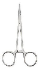 Mosquito Forceps Centurion® 5 Inch Length Floor / Office Grade Stainless Steel Sterile Locking Finger Ring Handle Straight Serrated Tips CASE OF 20 MK-973656