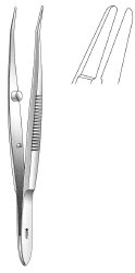 Tying Forceps Sklar® Puntenney 4 Inch Length OR / Surgical Grade German Stainless Steel NonSterile NonLocking Thumb Handle Curved Blunt Smooth Tips EACH MK-978455