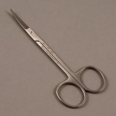 Iris Scissors Merit Sterile™ 4-1/2 Inch Length Floor / Office Grade Pakistani Stainless Steel Sterile Finger Ring Handle Curved Sharp Tip / Sharp Tip CASE OF 50 MK-983980