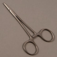 Mosquito Forceps Merit Sterile™ Halsted 5 Inch Length Floor / Office Grade Pakistani Stainless Steel Sterile Locking Finger Ring Handle Straight Serrated Tips CASE OF 50 MK-983981