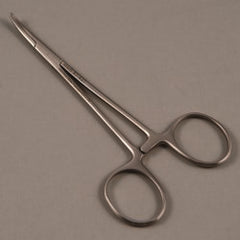 Mosquito Forceps Merit Sterile™ Halsted 5 Inch Length Floor / Office Grade Pakistani Stainless Steel Sterile Locking Finger Ring Handle Curved Serrated Tips CASE OF 50 MK-983982