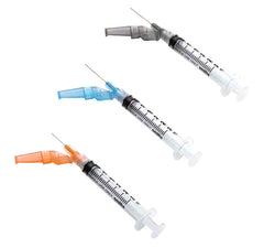 Safety Hypodermic Syringe with Needle Needle-Pro® EDGE™ 3 mL 5/8 Inch 25 Gauge Hinged Safety Needle Regular Wall (50/BX 8BX/CS) MK-562637