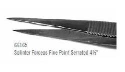 Splinter Forceps Centurion® 4-1/2 Inch Length Floor / Office Grade Stainless Steel Sterile NonLocking Thumb Handle Straight Fine, Pointed Serrated Tips EA/CS MK-499194