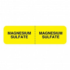 Magnesium Sulfate Labels, Fluorescent Yellow, 3" x 7/8" | UALULCU12013