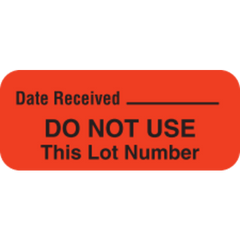 Marketlab Lot Signal Labels • “DO NOT USE THIS LOT NUMBER” • Fluorescent Orange, 2.5"W x 1.5"H pack of 1000