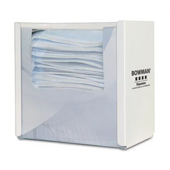 Market lab Bowman White Stainless Single Facemask Dispenser, Tall • 7.9"W x 5"D x 7.7"H each FB-091