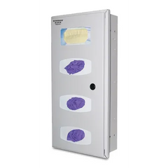 Market lab Bowman Steel Recessed Triple Glove Box and Single Mask Dispenser • 12.34"W x 4.77"D x 24.48"H each  RE401-0012