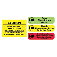 Market lab Hazardous Labels Single Chemotherapy Gloves • 2"W x 1/2"H pack of 470 ML110030-LG