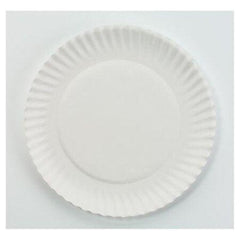 AJM Packaging Corporation White Paper Plates, 6" dia, 100/Pack, 10 Packs/Carton