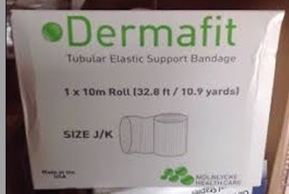 Molnlycke Elastic Tubular Support Bandage Dermafit 11 Yard 10 to 20 mmHg Pull On Natural Size B NonSterile