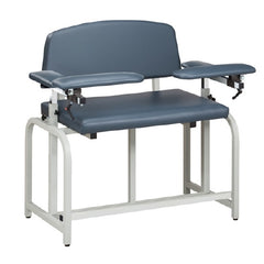 Clinton Industries Blood Drawing Chair Lab X Series Bariatric Extra Tall Padded Flip Up Arm Warm Gray