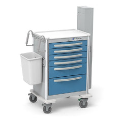 Waterloo Industries Airway Cart Aluminum 24 X 29 X 42 Inch Light Gray Exterior, Green Drawers 16.5 X 22 Inch, Drawer Height: Four 3 Inch Drawer, One 6 Inch Drawer, One 9 Inch Drawer