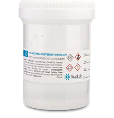 StatLab Medical Products Prefilled Formalin Container StatClick™ Polypropylene 60 mL Fill in 120 mL (4 oz.) Screw Cap Warning Label NonSterile