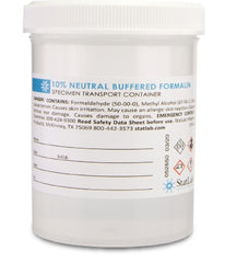 StatLab Medical Products Prefilled Formalin Container Polypropylene 120 mL Fill in 240 mL (8 oz.) Screw Cap Warning Label / Patient Information NonSterile