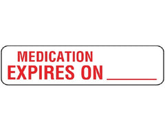 Shamrock Scientific Pre-Printed Label Shamrock Anesthesia Label White Krome MEDICATION / EXPIRES ON _____ Red Medication Instruction 3/8 X 1-1/2 Inch - M-1002517-4072 - Roll of 1000