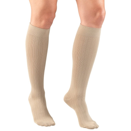 TruForm Compression Socks Truform® Knee High Medium Tan Closed Toe