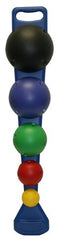 Fabrication Enterprises Balance System CanDo® MVP® 5-Ball Set with Wall Rack (1 Each: Yellow, Red, Green, Blue, Black) 6 X 6 X 32 Inch