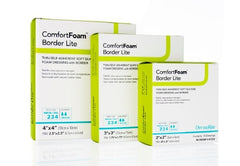 DermaRite Industries Thin Silicone Foam Dressing ComfortFoam™ Border Lite 3 X 3 Inch Square Silicone Adhesive with Border Sterile
