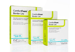 DermaRite Industries Thin Silicone Foam Dressing ComfortFoam™ Border Lite 2 X 2 Inch Square Silicone Adhesive with Border Sterile