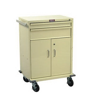 Harloff Procedure Cart V-Series Steel Body and Drawers 22 X 29.5 X 40 Inch Beige (1)-3 Inch, (1)-6 Inch, 21 Inch Storage Compartment Drawer Configuration, 16.75 X 23 Inch Internal Drawer