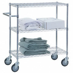 R & B Wire Products Utility Cart Chrome 24 X 42 X 48 Inch