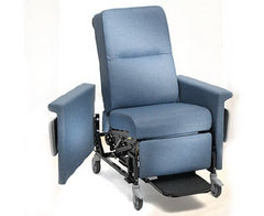 Champion Manufacturing Transport Manual Recliner 858 Series Gray 5 Inch Thermoplastic Casters