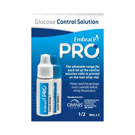 Omnis Health Blood Glucose Control Solution Embrace® Pro Blood Glucose Testing 2 X 4 mL Level 1 & Level 2