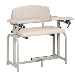 Clinton Industries Blood Drawing Chair Lab X Series Bariatric Extra Tall Padded Flip Up Arm Warm Gray
