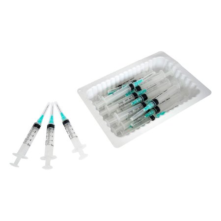 Sol-Millennium Medical Syringe with Hypodermic Needle Tray Sol-M™ 5 mL 21 Gauge 1 Inch Detachable Needle Without Safety