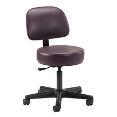 Clinton Industries Exam Stool Key Series Upholstered Back Pneumatic Height Adjustment 5 Casters Warm Gray