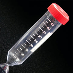 Globe Scientific Centrifuge Tube Conical Bottom Plain 29.5 X 114 mm 50 mL Red Screw Cap Polystyrene Tube