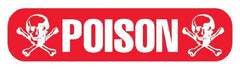 United Ad Label Pre-Printed Label UAL™ Warning Label Red Paper Poison White Caution 3/8 X 1-5/8 Inch - M-1006319-4843 - Roll of 1